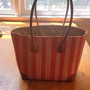 Gorgeous Nantucket Stripe Bag. Like New! Hand Woven!